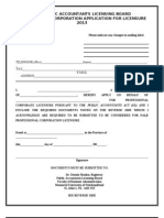 APPLICATION Form Corporations 2013