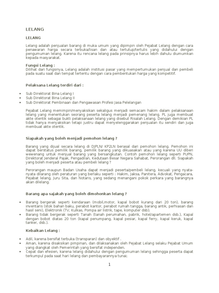 Contoh Surat Permohonan Lelang Bmn Ke Kpknl