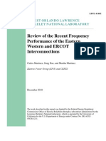 Review of the Recent Frequency Performance of the Eastern Western and ERCOT Interconnections