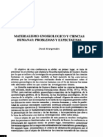 Materialismo Gnoseologico y Ciencias Humanas Problemas y Expectativas