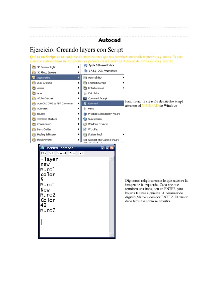 Scripts en Autocad | PDF | Point and Click | Áreas de informática