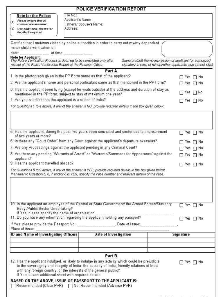 PV Checklist Questions | PDF | Passport | Arrest