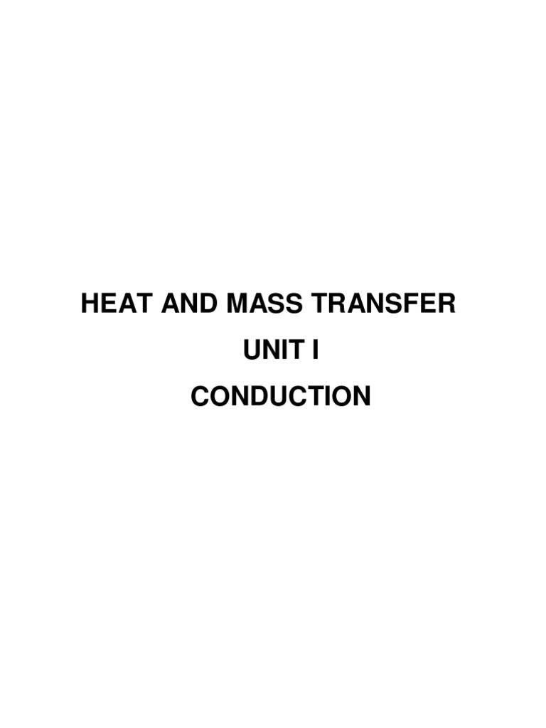 HMT Unit 1 | PDF | Heat Transfer | Thermal Insulation