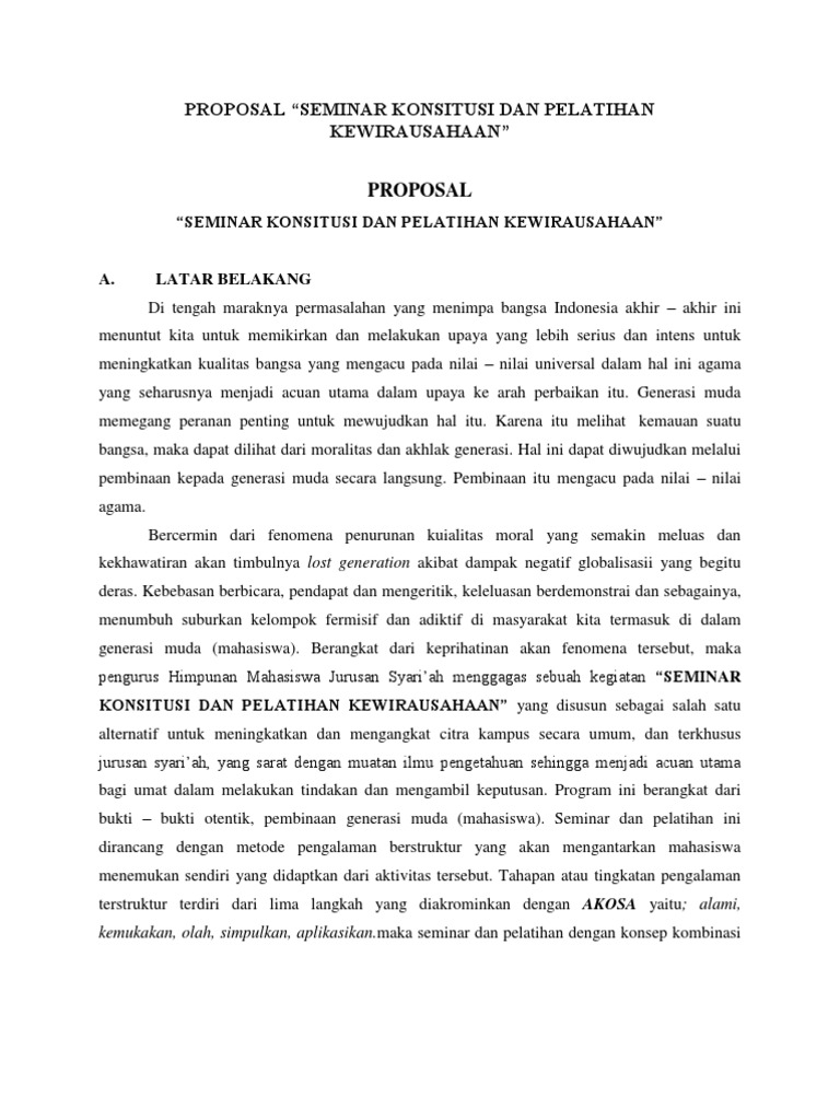Proposal Seminar Wirausaha