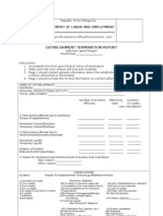 DOLE Form On Establishment Termination Report