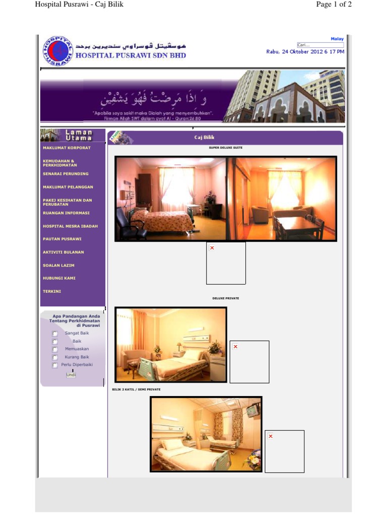 Pusrawi JLN Ipoh Room Rates  PDF