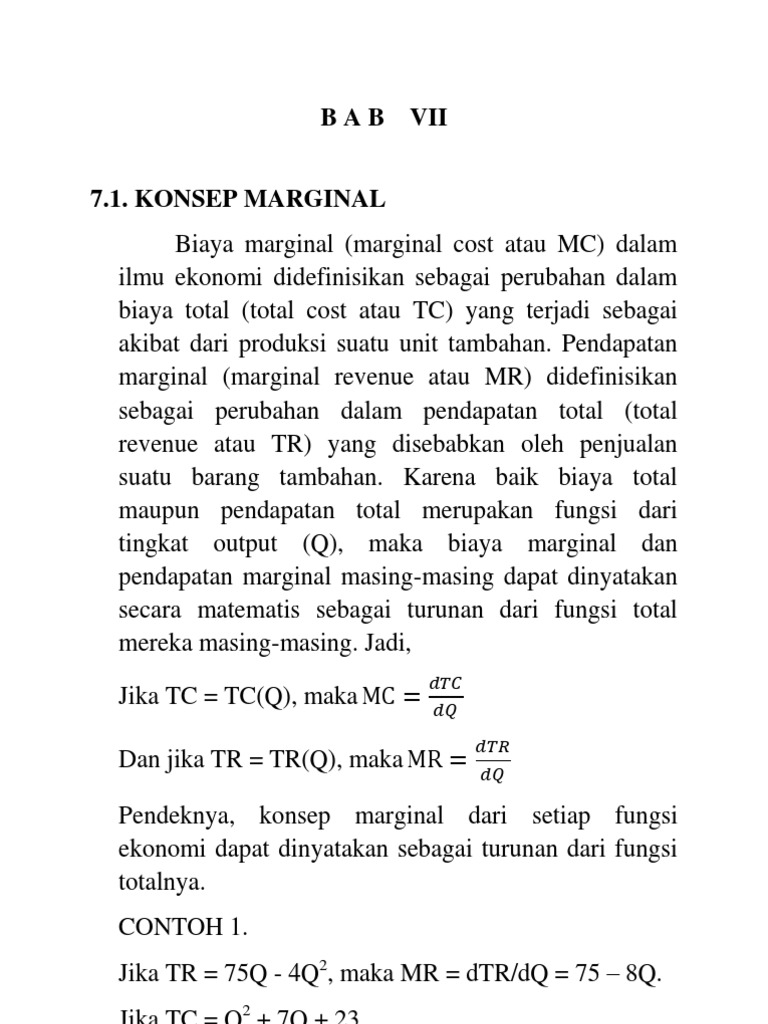 Konsep Biaya dan Pendapatan Marginal | PDF