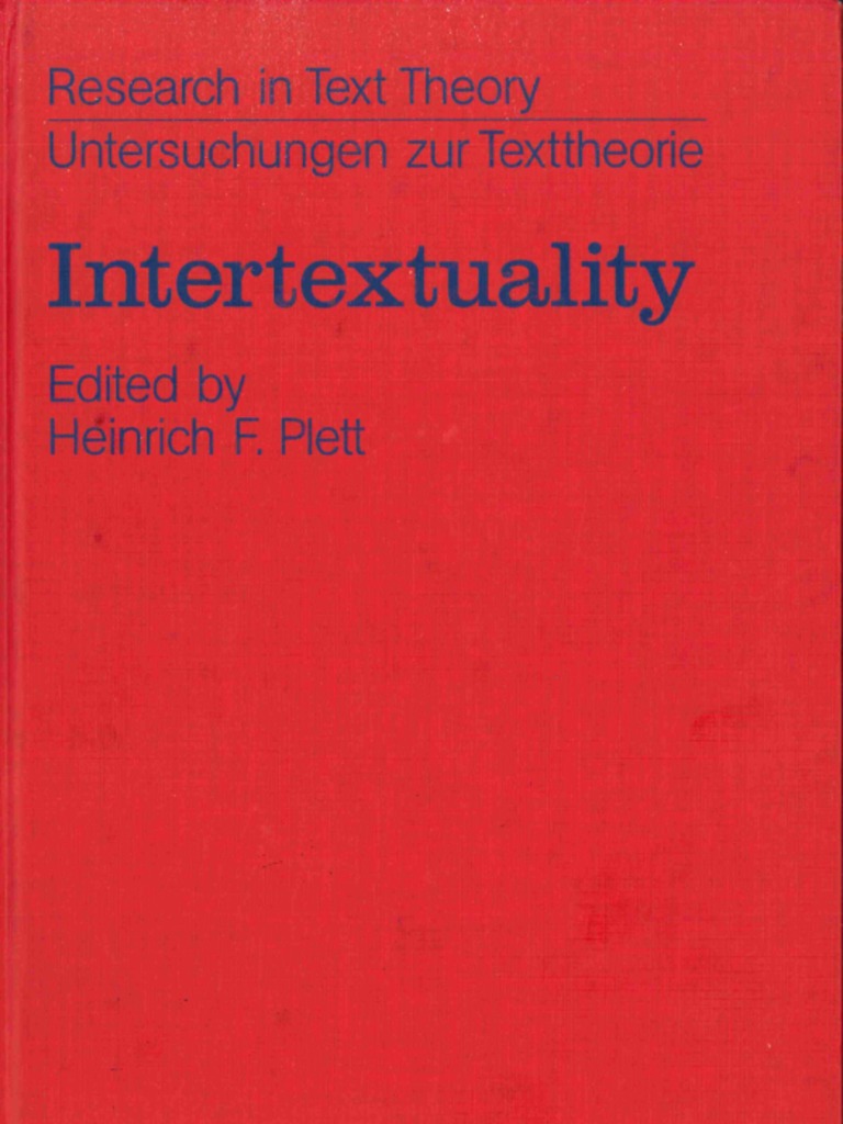 Plett Heinrich Intertextuality Intertextuality Semiotics