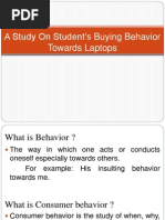 A Study on Students Buying Behavior Towards Laptops