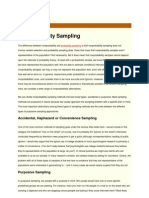 Nonprobability Sampling: Accidental, Haphazard or Convenience Sampling