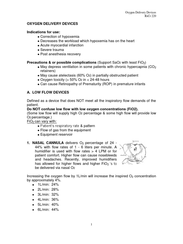 Oxygen Delivery Oxygen Respiration