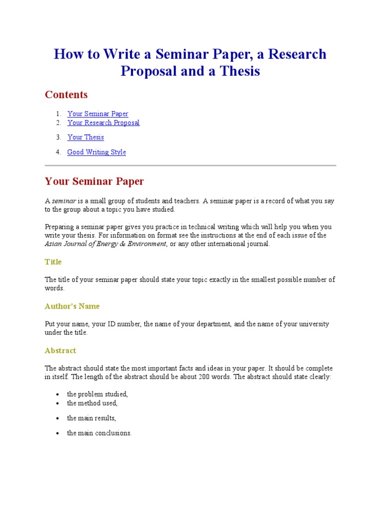 how to present research paper in seminar