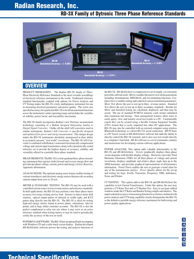 RD Family Dytronic Three-Phase Standards | PDF | Measuring Instrument ...