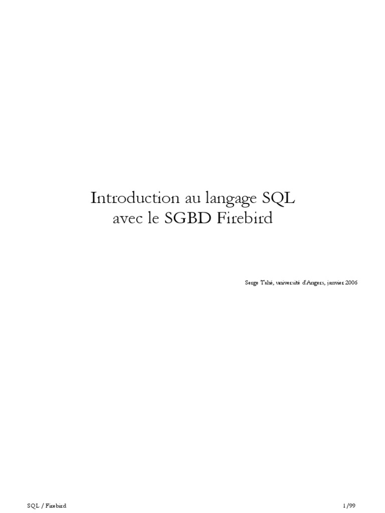 SQL Firebird | PDF | SQL | Gestion informatique