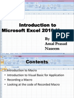 Introduction To Microsoft Excel 2010 Macros: by Amal Prasad Naseem