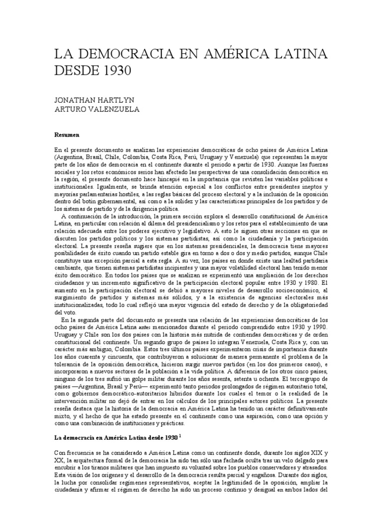 24 - Folios - La Democracia en America Latina - Hartlyn | PDF