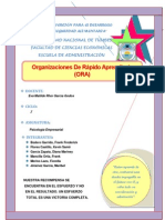 Monografia de La Oraganizacion de Rapido Aprendizaje (ORA)