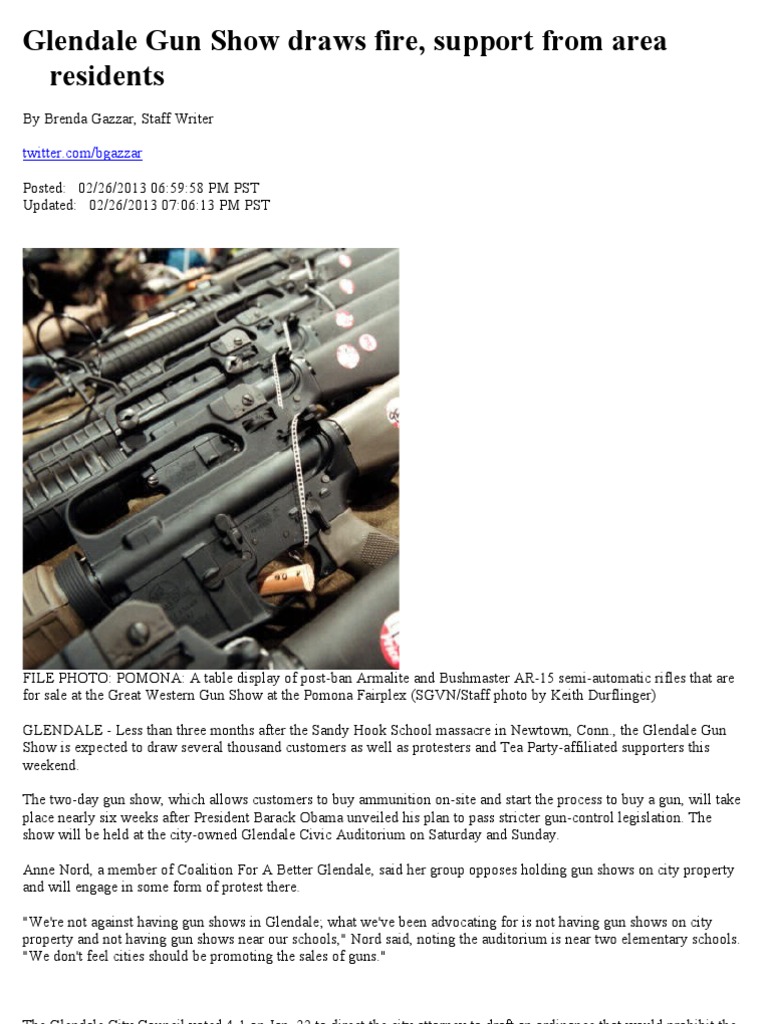 Glendale Gun Show Draws Fire, Support - Pasadena Star News - 2-26-13 ...