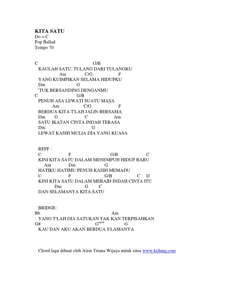 Chord Kita Satu Pdf