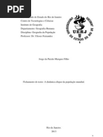 Fichamento sobre o texto - A Dinâmica Dispar da População Mundial.
