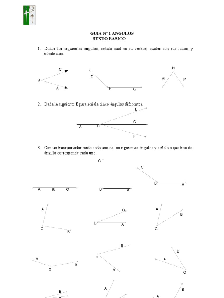 Guía de Ángulos para Sexto Básico | PDF