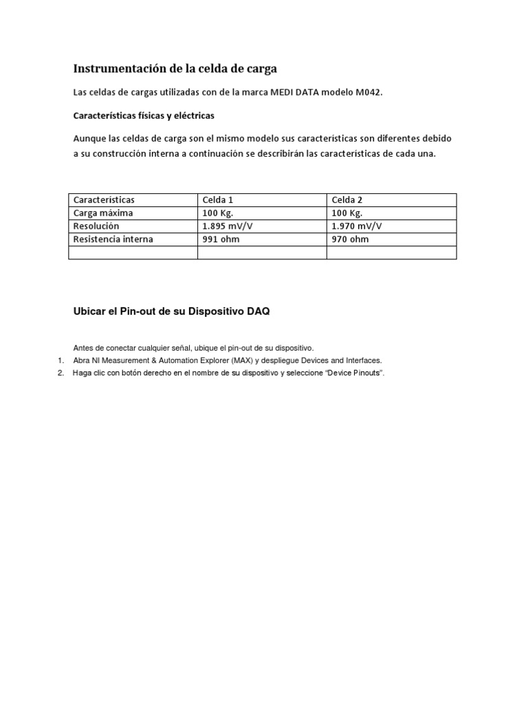 Instrumentación de La Celda de Carga | PDF | Resistencia Eléctrica y ...
