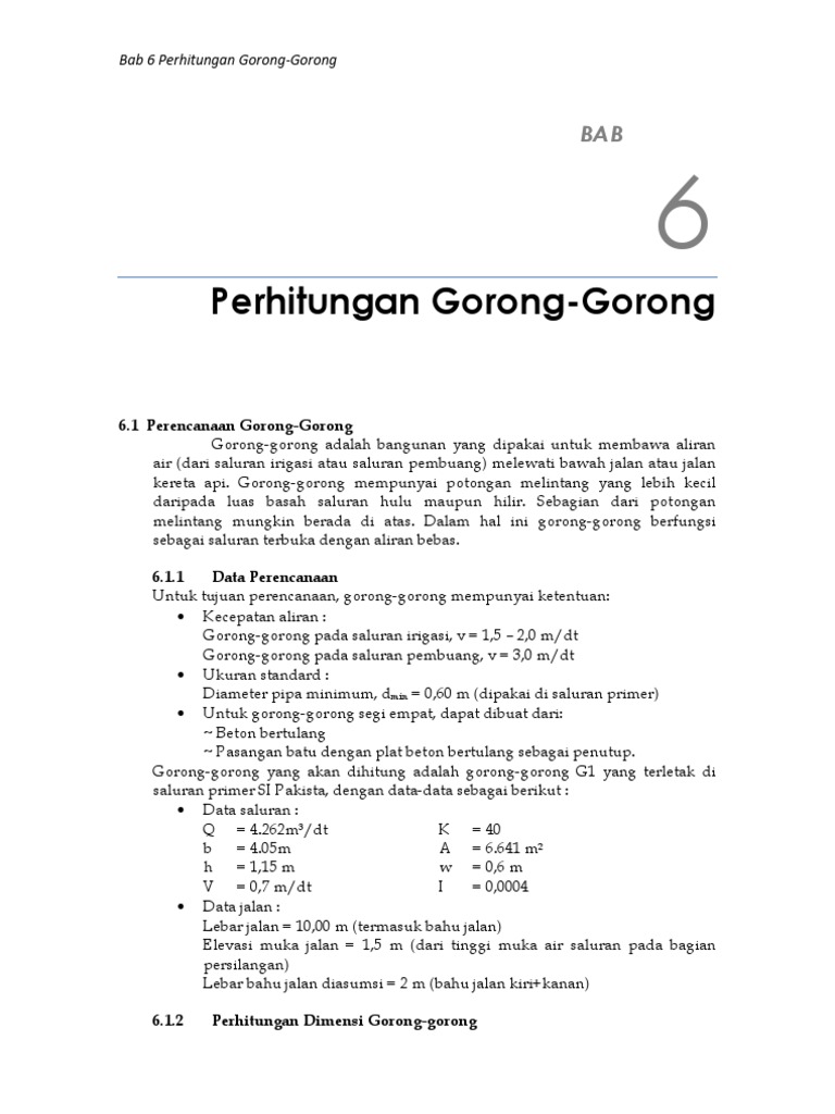 Perhitungan Gorong Gorong