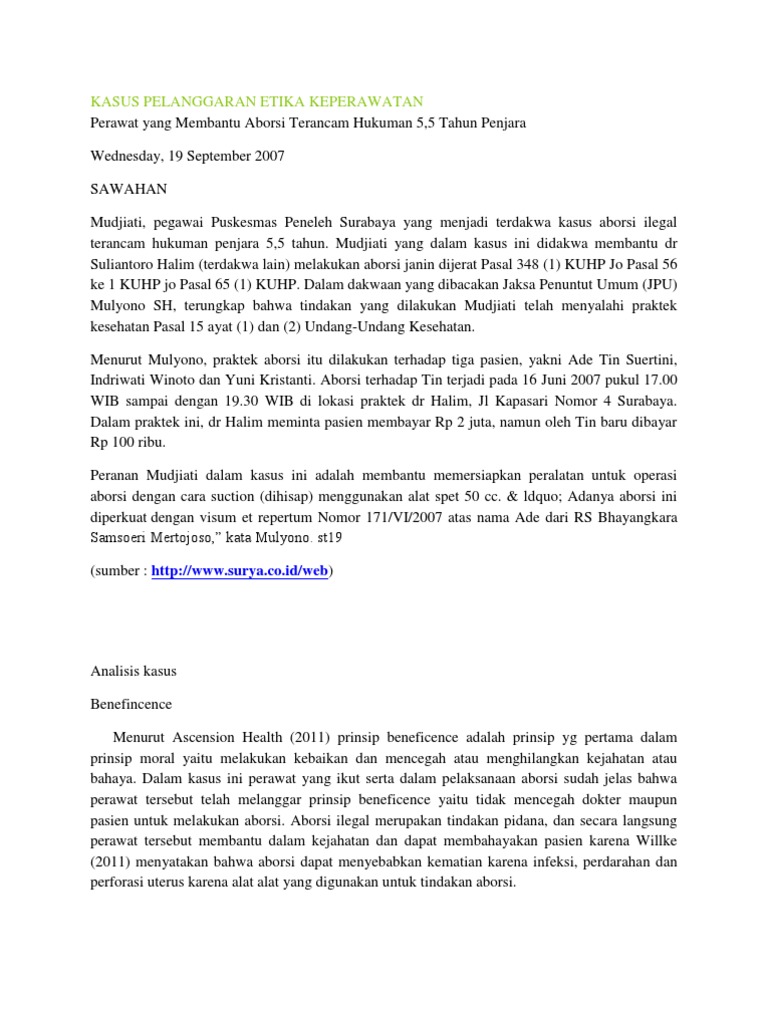 Contoh Kasus Etika Keperawatan Di Rumah Sakit Temukan Contoh