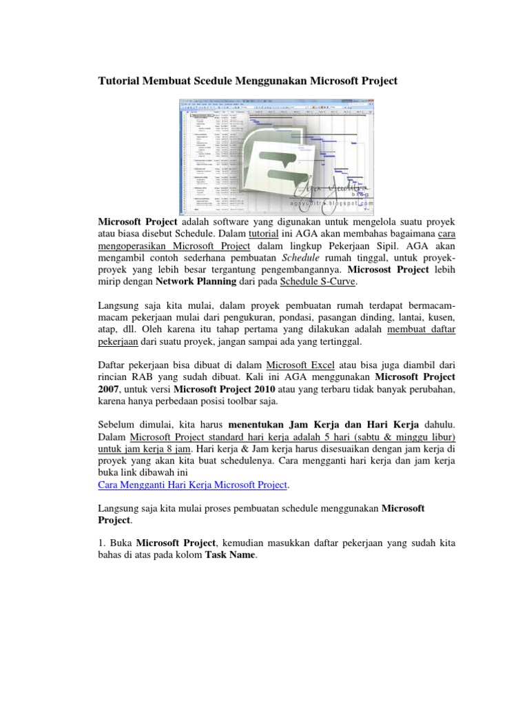 Tutorial Schedule Proyek di MS Project | PDF | Seni