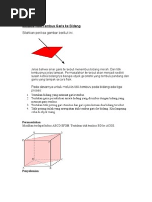 Melukis Titik Tembus Garis Ke Bidang