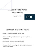 Introduction To Power Engineering: Lecture # 01