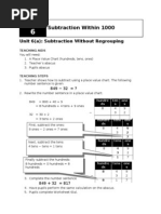 Unit 6 Subtraction 1000