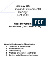 Geology 229 Lecture on Mass Movement and Landslides