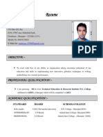 resume form I T fresher