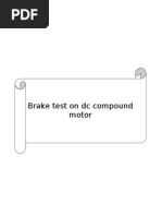 Brake Test On DC Compound Motor