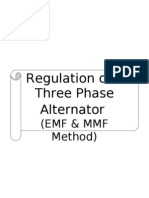 Regulation of A Three Phase Alternator: (Emf & MMF Method)