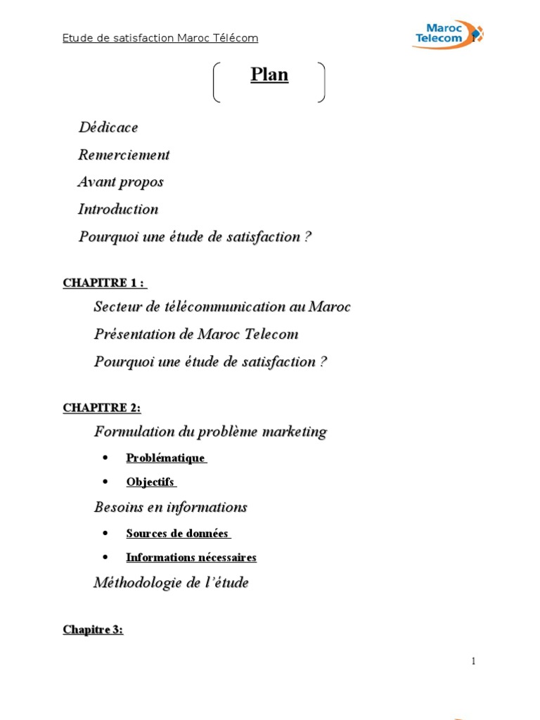 Abonnement Itissalat Al Maghrib A 99 Dh Etude Satisfaction Maroc Telecom | PDF | Maroc | Téléphonie mobile