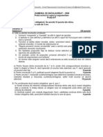 Examenul de Bacalaureat - 2008 Prob Scris La Logic I Argumentare Proba E/F 10 Puncte Din Oficiu