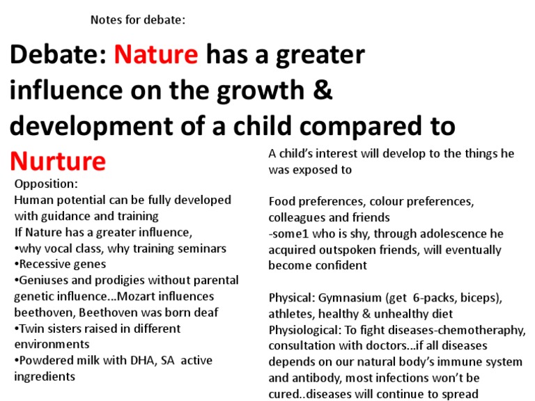 nature vs nurture debate arguments