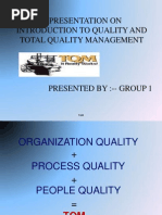 A Presentation On Introduction To Quality and Total Quality Management