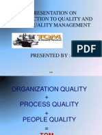 A Presentation On Introduction To Quality and Total Quality Management