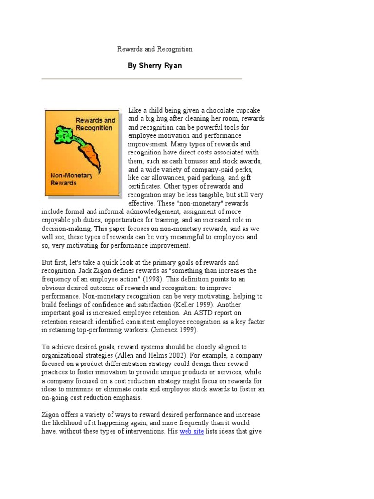 Rewards and Recognition | PDF | Employee Retention | Motivation