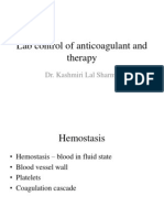 Lab Control of Anticagulant & Therapy