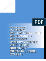 TEXTBOOK ANSWERS
PLANNING, IMPLEMENTING, AND MAINTAINING A MICROSOFT WINDOWS SERVER 2003 ACTIVE DIRECTORY INFRASTRUCTURE