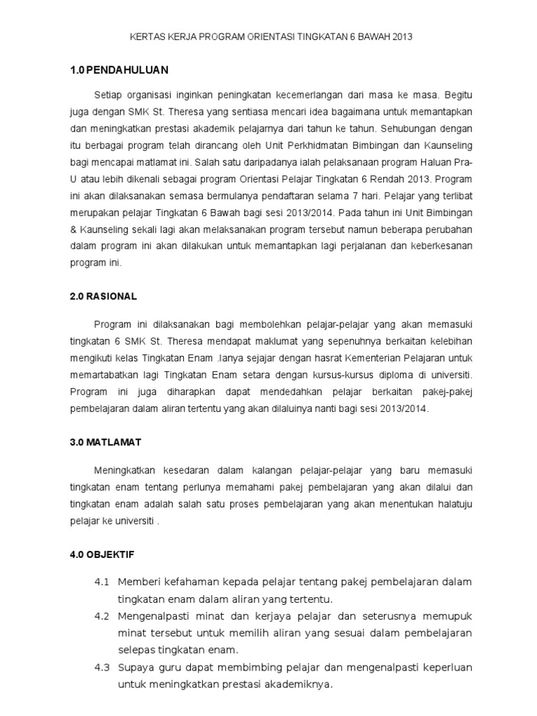 Kc Program Orientasi Tingkatan 6r 2013 Pdf