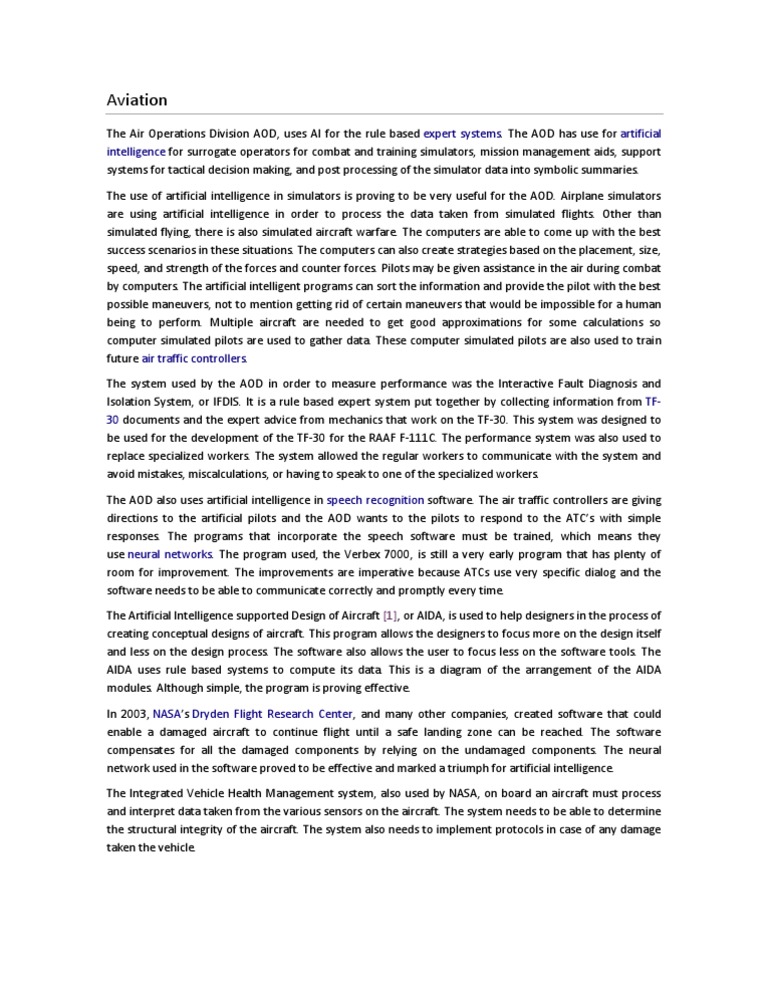 Aviation: Expert Systems Artificial Intelligence | PDF | Artificial ...