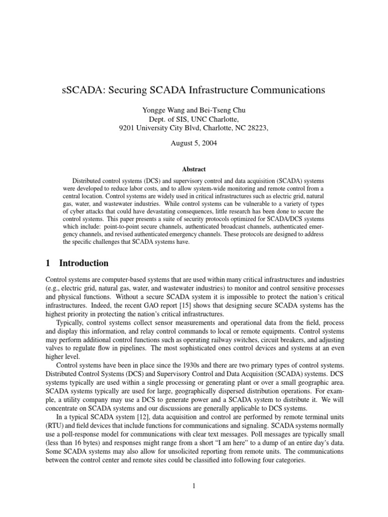 Securing SCADA Infrastracture | PDF | Scada | Cryptography