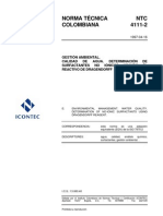 NTC 4111-1997. Determinación de Surfactantes No Iónicos