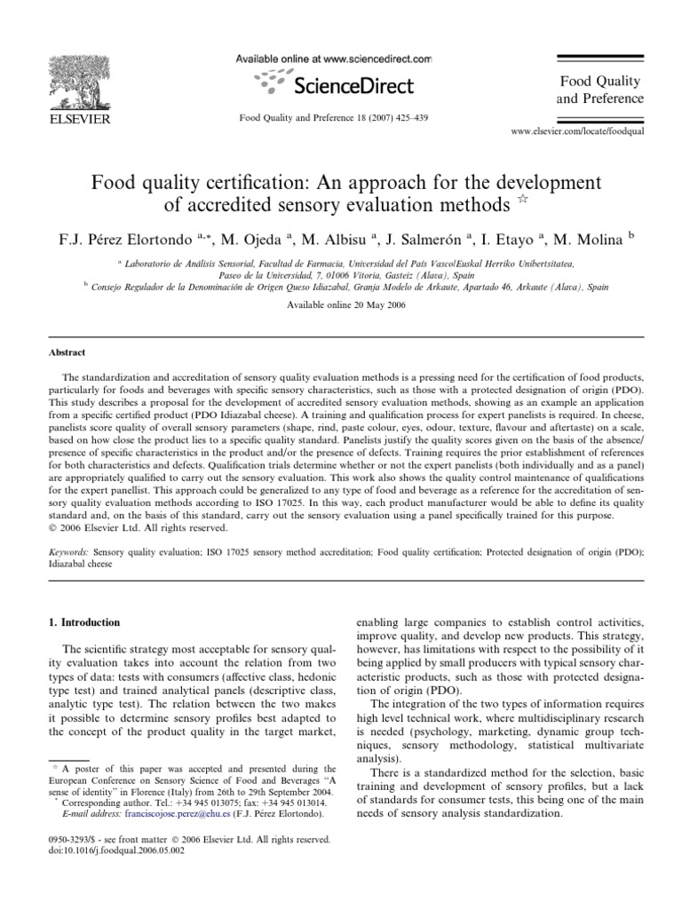 Accredited Sensory Evaluation Methods | PDF | Odor | Taste