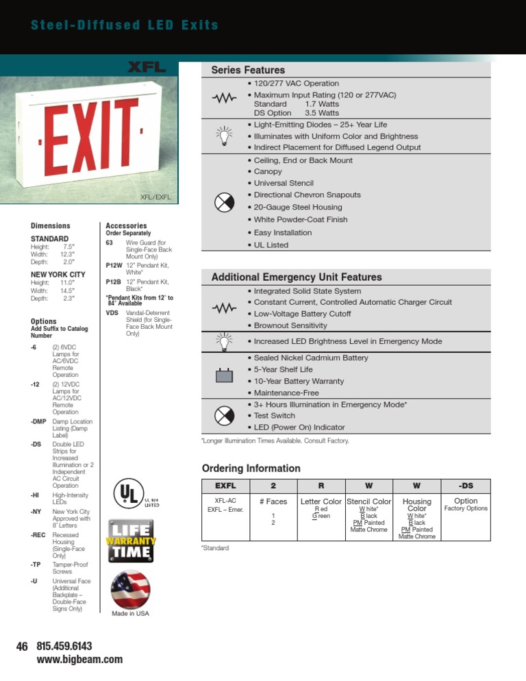 Steel LED Exit Lighting Solutions | PDF | Light Emitting Diode | Lighting